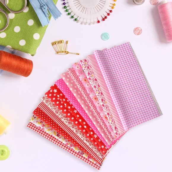 Colorful 56-Piece Cotton Fabric Bundle - 25x25cm Patchwork Quilting Squares for - Picture 6 of 7